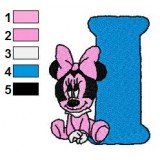 I Minnie Mouse Disney Baby Alphabet Embroidery Design